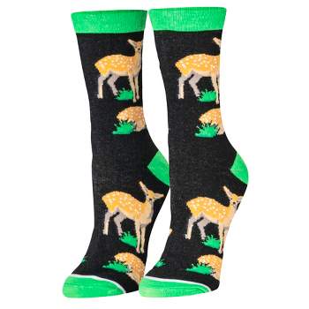 Crazy Socks, Baby Deer, Funny Novelty Socks, Medium