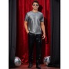 Lars Amadeus Men's Round Neck Short Sleeve Metallic Party Sparkly T-Shirts - 2 of 4