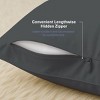 Kickoff 100% Bamboo Viscose Pillowcases Only, King, Cooling Breathable, Hidden Zipper, Bedding Pillow Covers (2 Pack, King 20"x40", Pewter) - 4 of 4