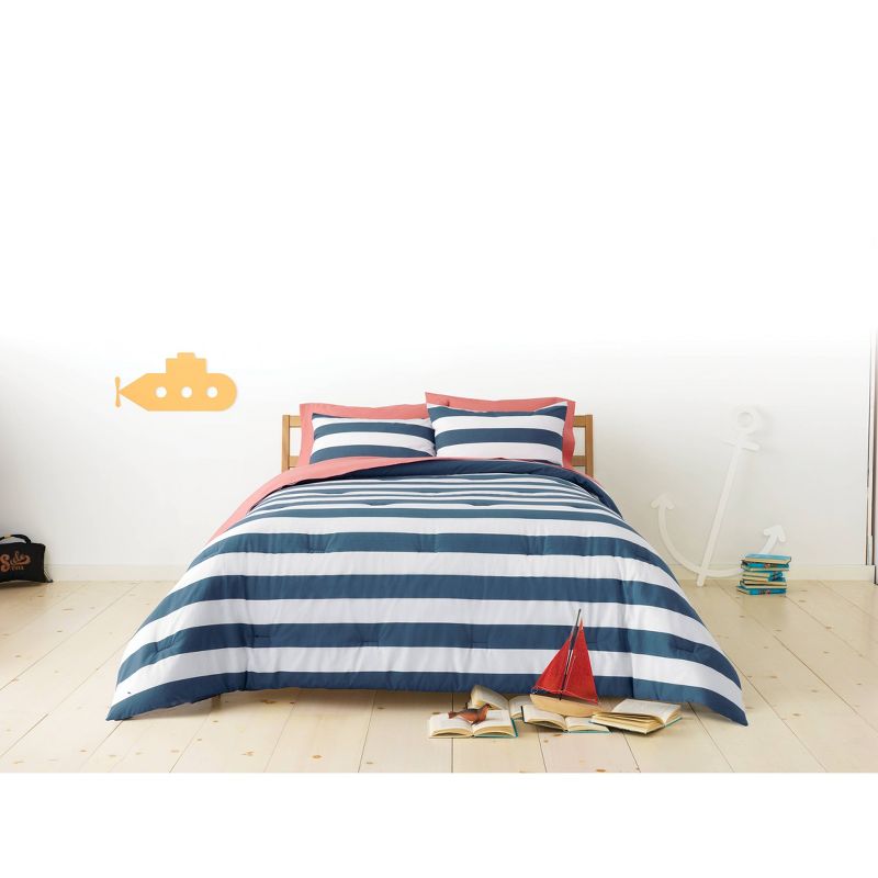 Rugby Striped Kids' Comforter Set - Pillowfort™, 4 of 9