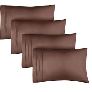 Ultra Soft Solid Pillowcases Set of 4 - Cozy & Breathable 4 Piece Pillow Covers - CGK Linens - 1 of 4