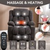 TiramisuBest Up to 350 LBS Chenille Power Lift Recliner Chair, Heavy Duty Motion Mechanism with 8-Point Vibration Massage and Lumbar Heating - 3 of 4