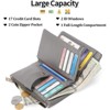 Clotth Small Wallet for Women - RFID Blocking PU Leather Wristlet Clutch | 17 Card Slots + 2 Zippered Pockets | Everyday Crossbody - 4 of 4