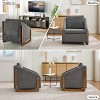 Ridstar Gray Chenille Fabric Upholstered Armchair with Wooden Side Frame, Accent Leisure Chair with Cushioned Seat and Backrest - 4 of 4