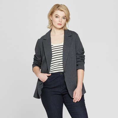 casual grey blazer womens