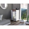 Gulches White Bar Cart with Glass Door, Wine Rack & Locking Casters - 2 of 4