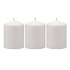 Stonebriar 3pk Tall 3'' x 4'' 35 Hour Long Burning Unscented White Wax Pillar Candle: Palm Wax, No Container - 3 of 4