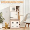 Lirago Gray and White Cat Tree 21.7x17.0x47.2"-All-in-One Litter Box and Play Tower - 3 of 4