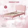 Bed Frame for Kids with Scallop Headboard, Cute Velvet Twin Bed for Girls, Boys, Sturdy Platform Bed, No Box Spring Needed, Wooden Slats, Noise Free - 2 of 4