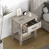 19.7 in Modern Versatile Wood Nightstand, End Table with Storage Drawer& Open shelves for Living Room, Bedroom, Dorm - 2 of 4