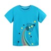 MyKids-USA Summer Boys’ Rocket and Stars Cartoon Pattern T-shirt in European and American Style - 2 of 4