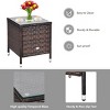 Tangkula 3-Piece Patio Wicker Rattan Furniture Set Conversation Sofa Set  W/Coffee Table Grey - 4 of 4