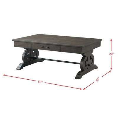 Stanford Dark Ash Rectangular Wood Coffee Table with Storage