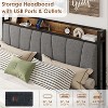 Garvee Upholstered Bed Frame with 2 Storage Drawers, Power Outlet, Queen Bed Platform with Storage Headboard, Noise Free, No Box Spring Needed - 3 of 4