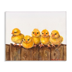 Stupell Industries Chicks on the Fence Canvas Art, 20" x 16" - 1 of 4