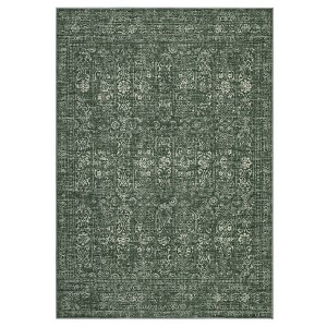 Washable 10*13 Area Rug – Vintage Oriental Green Rug, Non-Slip, Soft,Non-Shedding, Low Pile,Stain Resistant Carpet for Living Room,Bedroom, Dining - 1 of 4