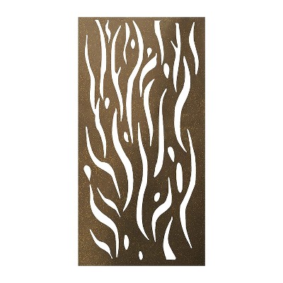 Stratco Decorative Laser Cut 4 x 2 Foot Lightweight Steel Metal Decorative Privacy Screen Wall Art Hanging Panel for Walls and Fences, Kelp Design