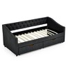 NicBex 81.5" Daybed with Trundle Upholstered Twin Daybed with Waved Shaped Arms Daybed with Storage for Living Room - 2 of 4