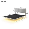 Queen-Size Velvet Upholstered Floating Platform Bed with Integrated Headboard and Sensor Light - 4 of 4