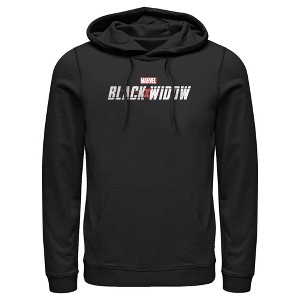 Men's Marvel Black Widow Movie Logo Pull Over Hoodie - 1 of 3