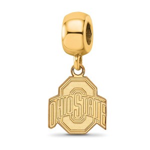 Black Bow Jewelry 14k Yellow Gold Plated Sterling Silver Ohio State Buckeyes NCAA Bead Charm - 1 of 4