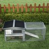 61'' Outdoor Rabbit Hutch with Run and Ramp,Wooden Weather Resistant Bunny Cage for 1 to 2 Rabbits - LAOTIES - 2 of 4