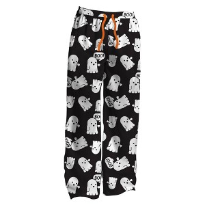 Men's Ghosts Knit Pajama Pants - Black - 1 of 3