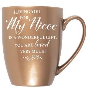 Elanze Designs My Niece You Are Loved Bronze 10 ounce New Bone China Coffee Cup Mug - 1 of 4