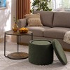 CAVINAS 3-Piece Set Round Storage Ottoman Bench, Multi-Functional Combination Set Table Ottoman, with Drum Stool, Velvet Ottoman with Storage - 2 of 4