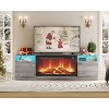 70" Gray Modern TV Stand – Wooden Console with Storage, Fits Up to 75" TV, Works with 36" Electric Fireplace (Fireplace Not Included) - 3 of 4