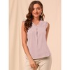 INSPIRE CHIC Women's Ruffled Sleeveless Work Business Vintage Blouses - 2 of 4