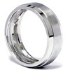 Pompeii3 Brushed & Polished Wedding Band 14K White Gold - 3 of 4