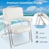 Tangkula Portable Boat Deck Aluminum Beach Chair with Cushioned Seat Comfortable  Armrests White - 4 of 4