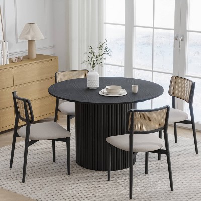 Dovelina 46" Round Dining Table Modern Wood Kitchen Table Dining Room Table for 4 People