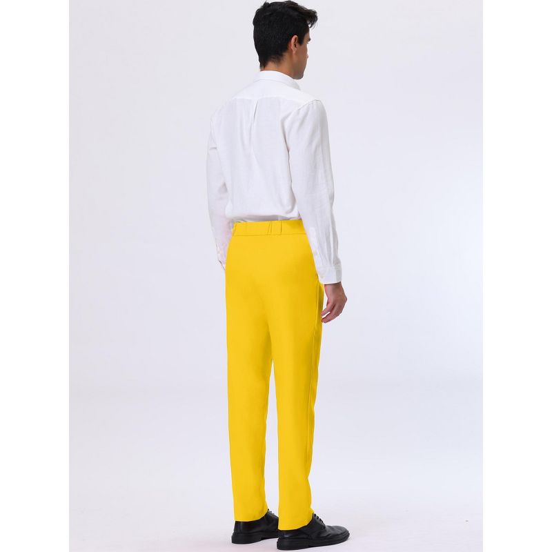 Lars Amadeus Men's Dress Business Classic Fit Flat Front Suit Trousers, 5 of 7