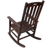 Gulches Oversized Wooden Porch Rocker Chair - 21" Wide Seat High Curved Backrest, Fir Wood Rocking Chair for Indoor Outdoor, Brown, 330lbs - 4 of 4