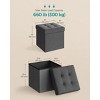 Racxily 15 Inches Folding Storage Ottoman Bench, Ottoman Foot Rest, End of Bed Bench, Storage Chest - 2 of 4