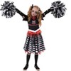 Joyfy Halloween Scary Zombie Cheerleader Costume for Girls – Halloween Outfit Set with Pom Poms, Gloves & Accessories - 4 of 4