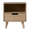 TIRAMISUBEST Modern 1-Drawer Nightstand with Open Cubby - Riviera - Brown Mobile File Cabinet - 4 of 4