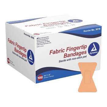 Dynarex Fingertip Bandages, Flexible Fabric, 100 Count, 1 Pack