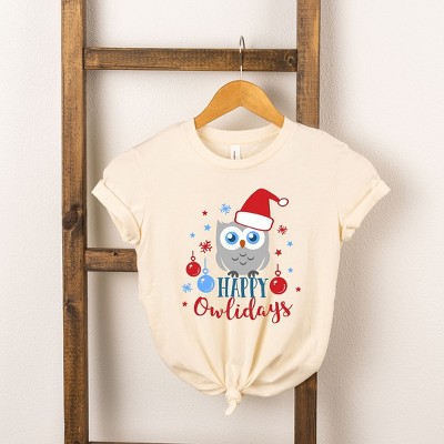 The Juniper Shop Happy Owlidays Toddler Short Sleeve Tee