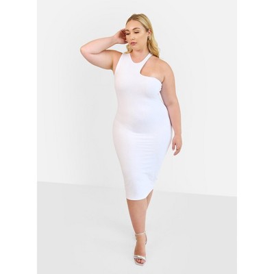Rebdolls Women's Gauri Asymmetrical Bodycon Midi Dress