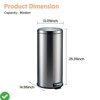 8 Gal/30L Round Stainless Steel Trash Can w/ Soft-Close Lid Step-On Garbage Bin w/Removable Inner Bucket - 3 of 4