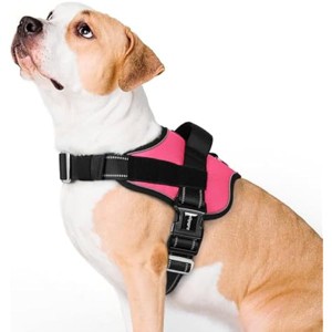 rabbitgoo Dog Harness for Large, Easy Service Harness with D-Ring & Handle, Reflective for Safety Walking, Training, Pink, L - 1 of 1