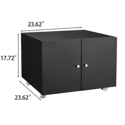 Dolonm Black /White Metal Printer Stand with File Cabinet, Storage Cabinet