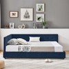 CAVINAS Full Size Velvet Upholstered Daybed Bed Frame with Comfortable Backrest & Armrest,No Box Spring Needed - 3 of 4