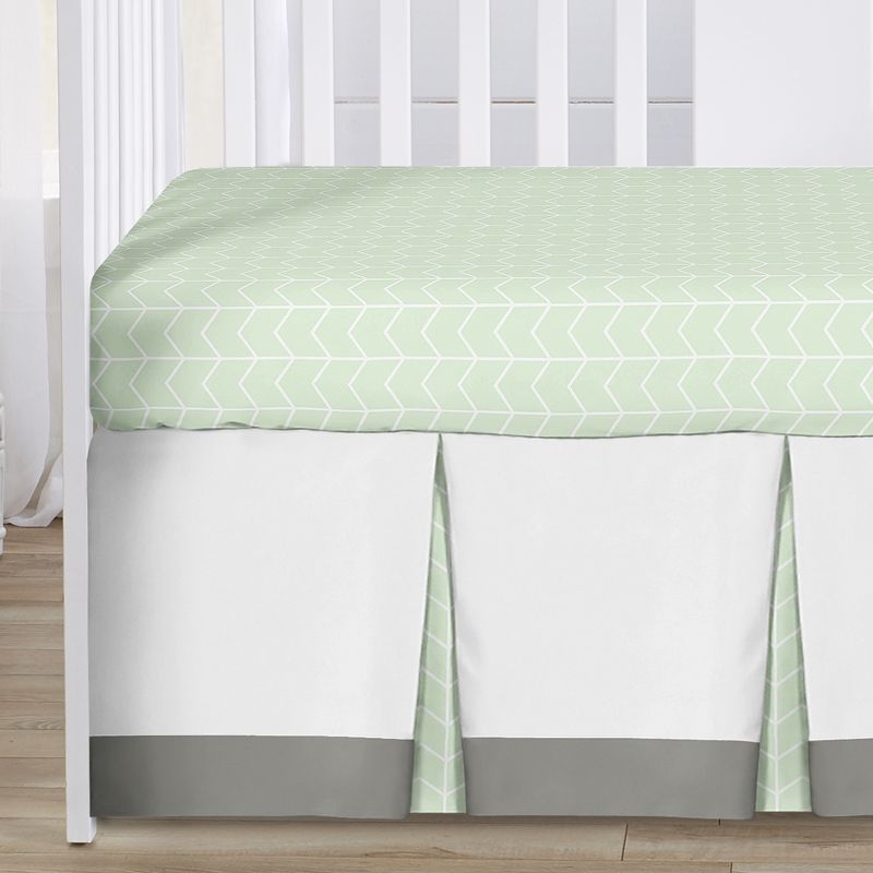 Sweet Jojo Designs Boy Girl Gender Neutral Unisex Baby Crib Bedding Set - Elephant Collection Green, Grey and White 4pc, 5 of 8