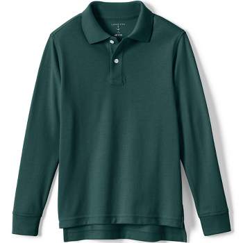 Lands' End School Uniform Kids Long Sleeve Mesh Polo Shirt