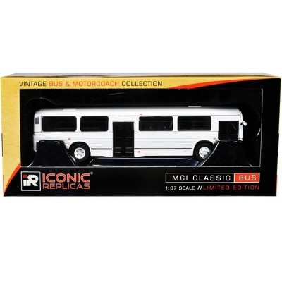 MCI Classic City Bus Plain White "Vintage Bus & Motorcoach Collection" 1/87 Diecast Model by Iconic Replicas