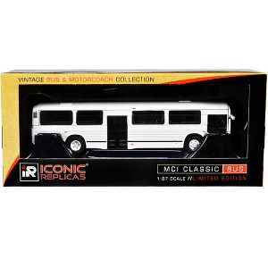 MCI Classic City Bus Plain White "Vintage Bus & Motorcoach Collection" 1/87 Diecast Model by Iconic Replicas - 1 of 3